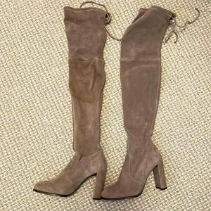 Stuart Weitzman size 8 brand new suede tan over the knee boots